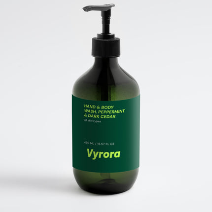 Hand & Body Wash, Peppermint & Dark Cedar