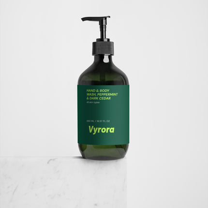 Hand & Body Wash, Peppermint & Dark Cedar