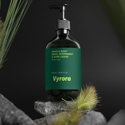 Hand & Body Wash, Peppermint & Dark Cedar
